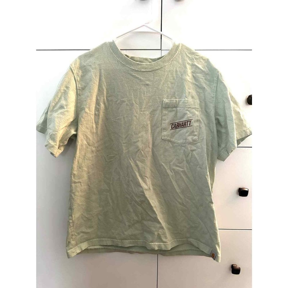 Carhartt Relaxed Fit Graphic T-shirt Mountains Front Pocket Green Brown Large